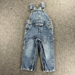 Old Navy Relaxed Denim Overalls Kids 2T Blue Adjustable Straps Pockets Casual